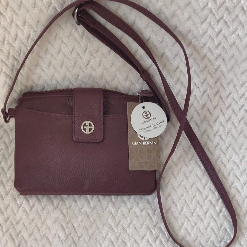 Giani Bernini Burgundy Leather Crossbody